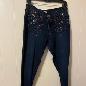 High-rise Sparkle jeans, size 10.